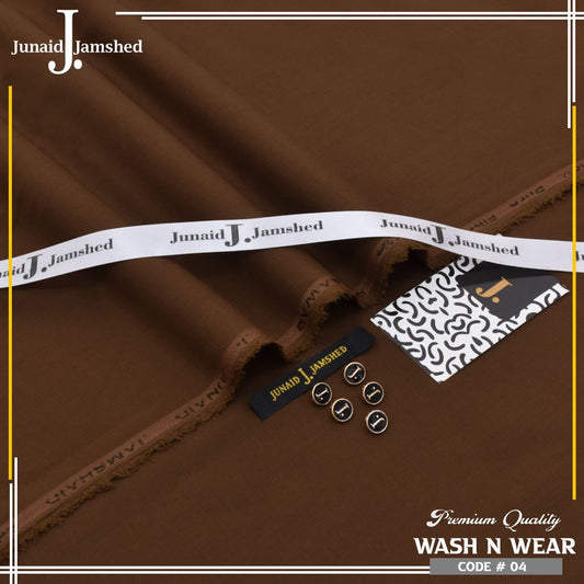 J. Junaid Jamshed Royal Tag Men's Unstitched Wash and Wear Fabric in Brown