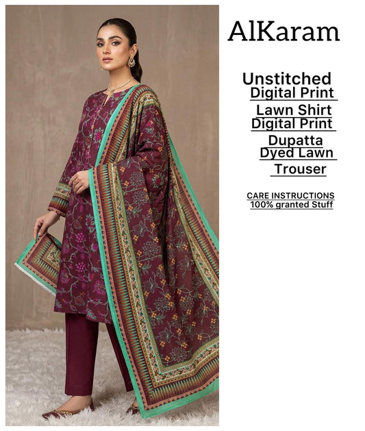 Alkaram Spring Summer 2026 | Luxury Digital Printed 3-Piece Lawn Collection