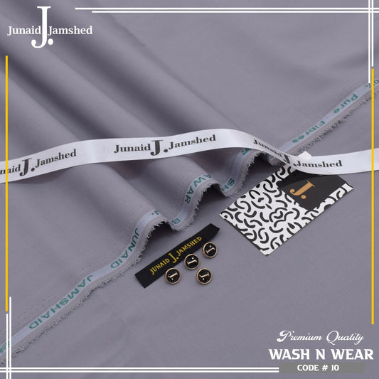 J. Junaid Jamshed Royal Tag Men's Unstitched Wash and Wear Fabric in Dove Grey