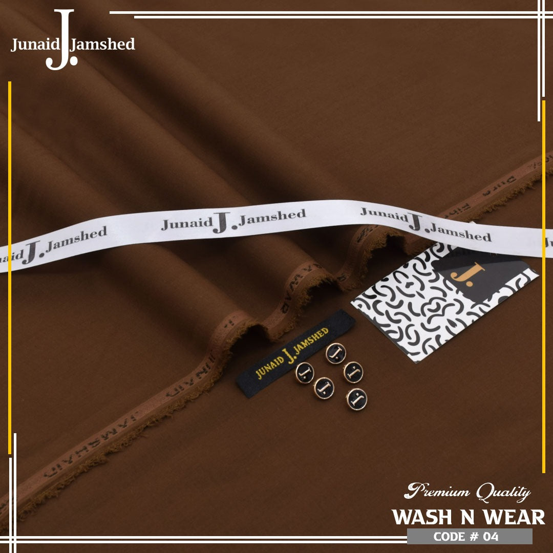 J. Junaid Jamshed Royal Tag Men's Unstitched Wash and Wear Fabric in Brown