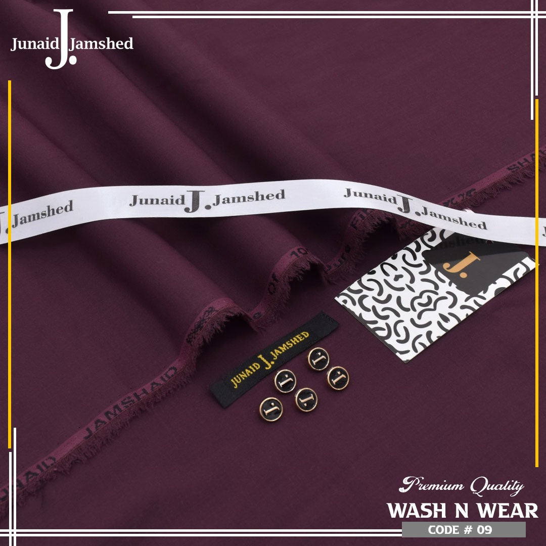 J. Junaid Jamshed Royal Tag Men's Unstitched Wash and Wear Fabric in Royal Plum