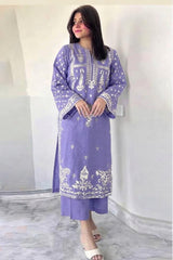 Lawrencepur Wool by Chawla premium winter fabric in Lavender 