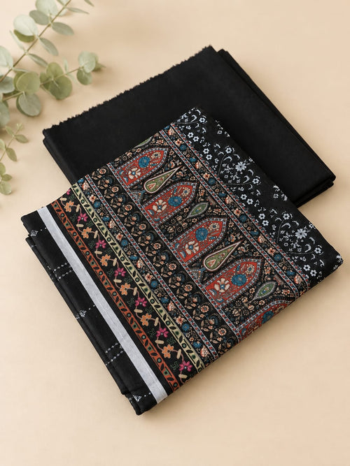 Alkaram 2PC Khaddar Suit –Jet  Black