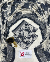 Bin Saeed original Khaddar 3PC suit in Slate Blue