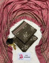 Bin Saeed original Khaddar 3PC suit in Rose Pink
