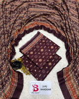 Bin Saeed original Khaddar 3PC suit in Dark Brown