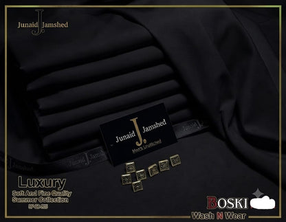 Junaid Jamshed Boski Black Wash N Wear fabric