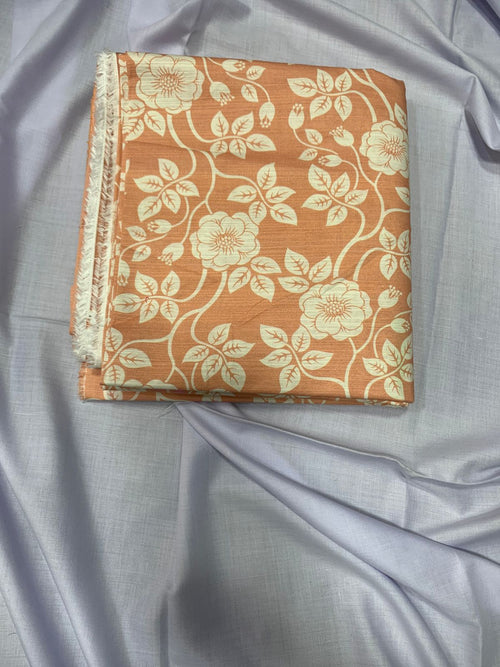 Brown Floral Printed Khaddar 3 Piece Suit | Elegant Winter Collection