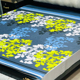 Printed waterproof mattress cover in slate blue