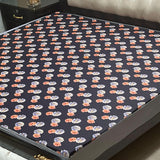 Printed waterproof mattress cover in navy