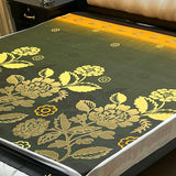 Printed waterproof mattress cover in dark olive green