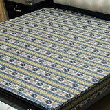 Printed waterproof mattress cover in steel navy