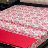 Printed waterproof mattress cover in crimson red
