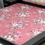 Printed waterproof mattress cover in rose pink