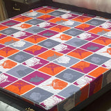 Printed waterproof mattress cover in tangerine