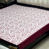 Printed waterproof mattress cover in maroon