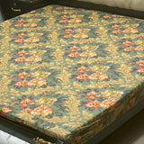 Printed waterproof mattress cover in sage green