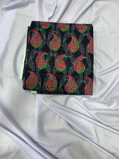 Printed Black Khaddar 3 Piece Suit – Winter Collection