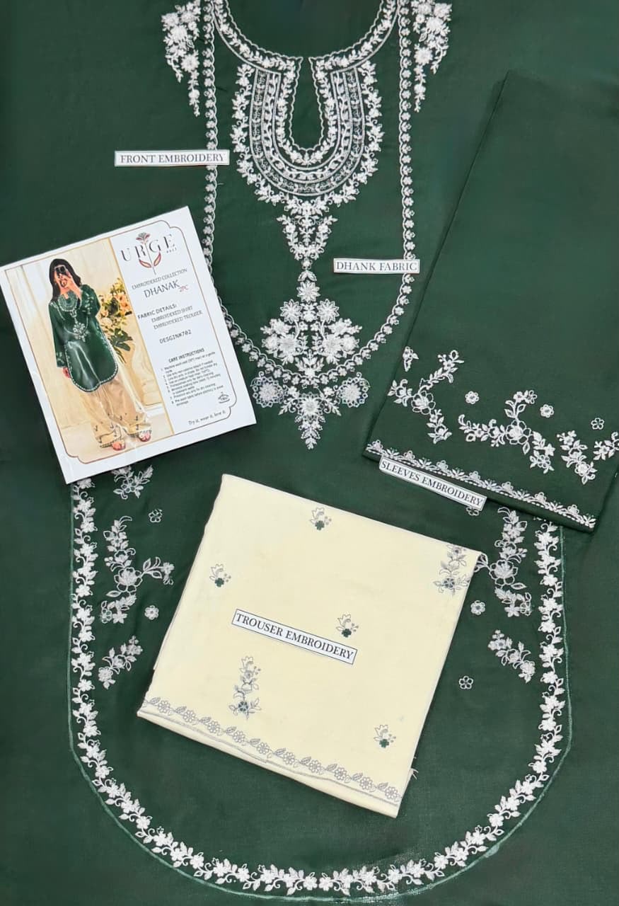 Pure Dhanak 2PC Embroidered Winter Collection in Hunter Green