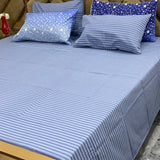 5 PC Export Quality Pure Cotton King Size Bedsheet Set