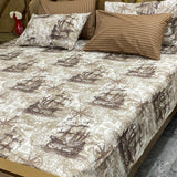 5 PC Export Quality Pure Cotton King Size Bedsheet Set