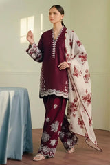 Pure Dhanak 3-Piece Embroidered Suit for Women | Premium Pakistani Unstitched Collection