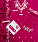 Pure Dhanak 3-Piece Embroidered Suit for Women | Premium Pakistani Unstitched Collection