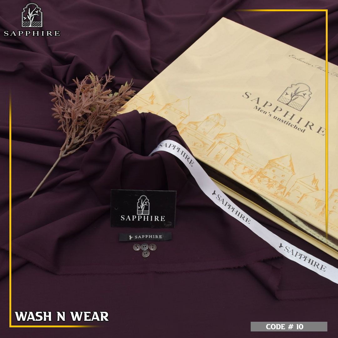 Sapphire Premium Wash Wear Gents Unstitched Suit – Summer Collection 2026