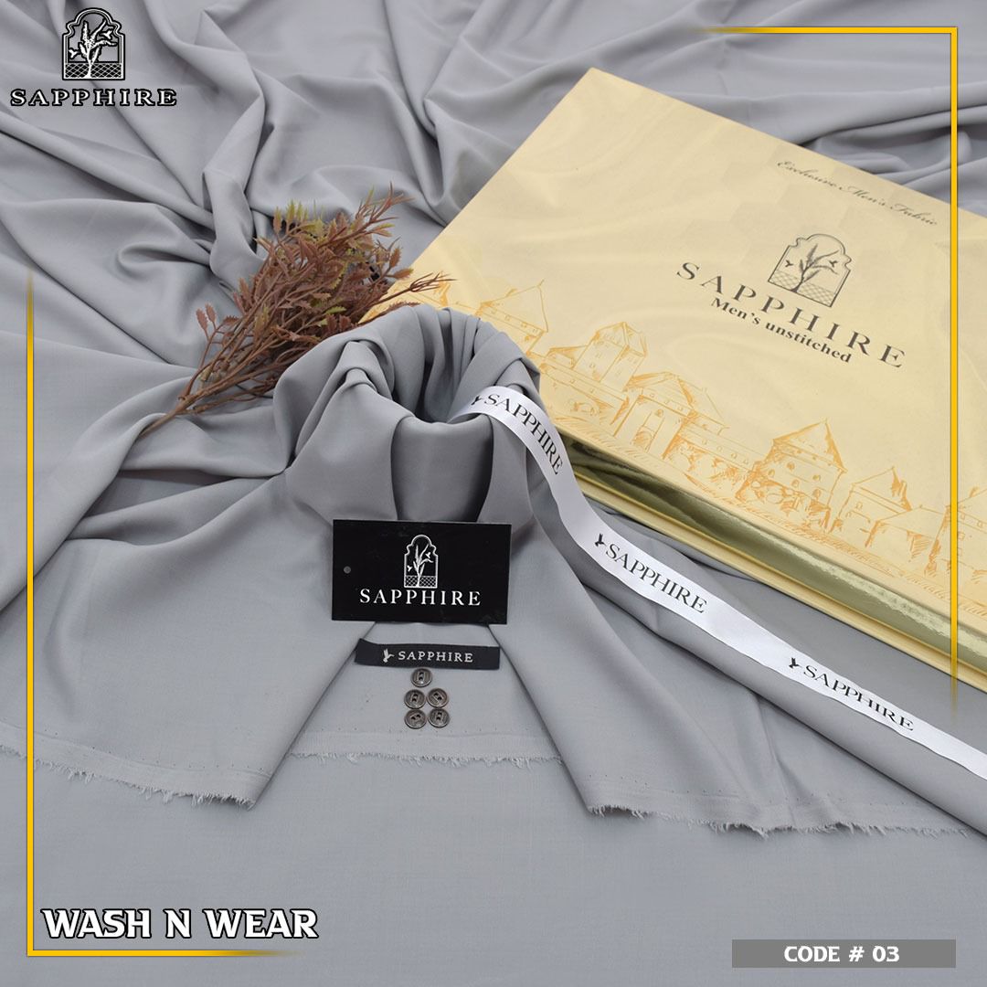 Sapphire Premium Wash Wear Gents Unstitched Suit – Summer Collection 2026