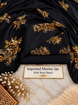 Imported Marina 3Pc Suit with Wool Shawl – Floral Print