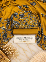 Imported Marina 3Pc Suit with Wool Shawl – Floral Print