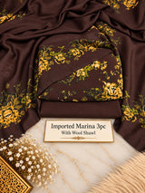 Imported Marina 3Pc Suit with Wool Shawl – Floral Print