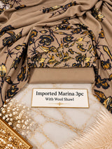 Imported Marina 3Pc Suit with Wool Shawl – Floral Print
