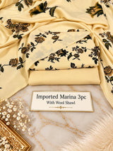 Imported Marina 3Pc Suit with Wool Shawl – Floral Print