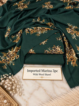Imported Marina 3Pc Suit with Wool Shawl – Floral Print