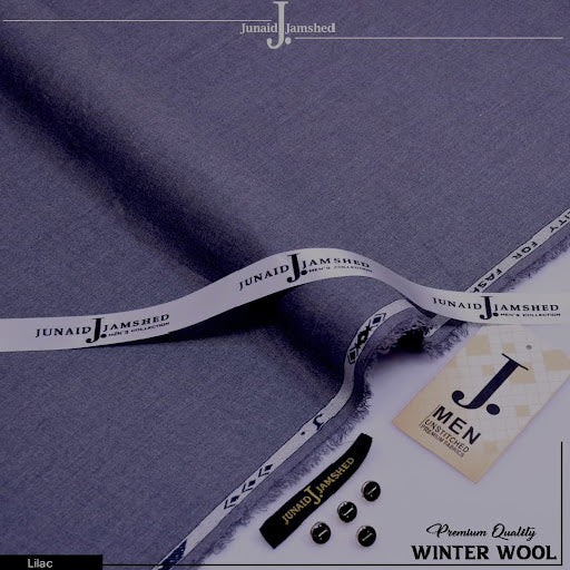 Junaid Jamshed Winter Wool Fabric in Steel Grey - Men's Formal Unstitched Suit