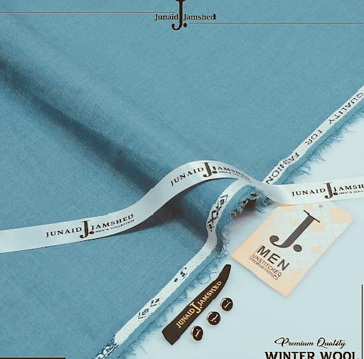 Junaid Jamshed Winter Wool Fabric in Light Cadet Blue Shade - Men's Winter Collection